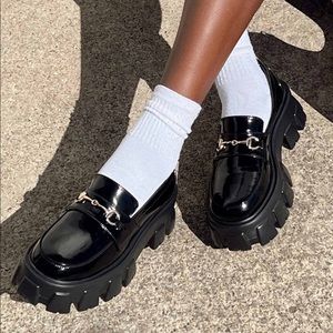 Black Platform Loafer - Size 7